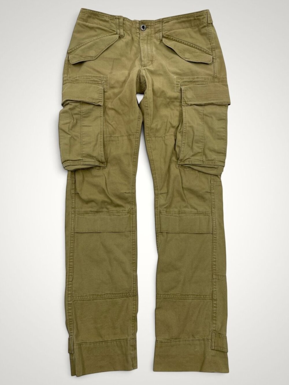 Vtg Ralph Lauren Cargo Pants Khaki Olive Utility Military Women's 6 Fits 32x31